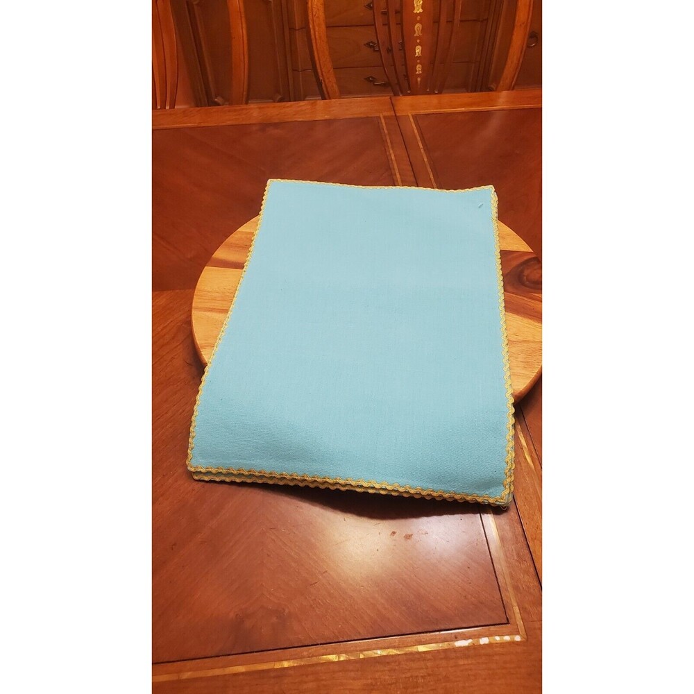4 INTEX LINENS 13"X 19" India Washed Linen PLACEMENT TEAL  MATS 100% Cotton